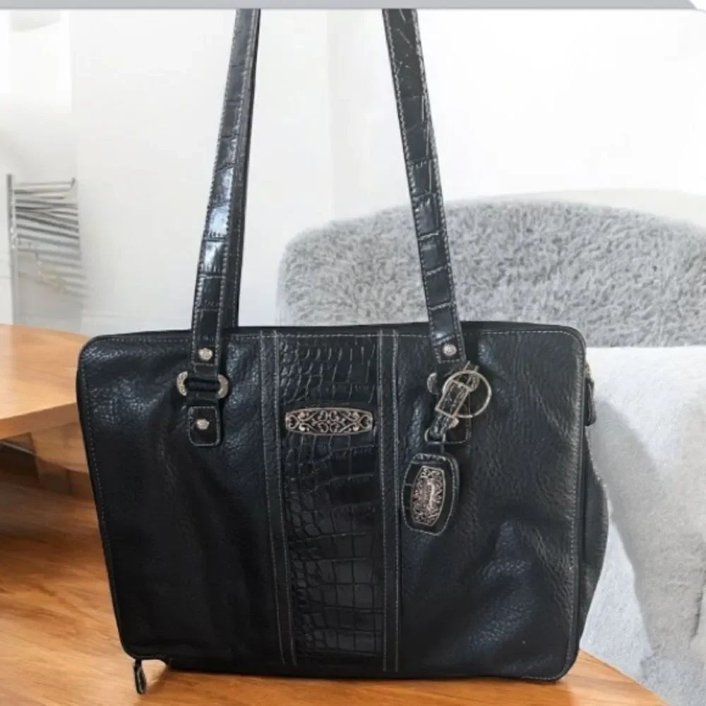 Rosetti Women’s Elegant Black Crocodile-Embossed Shoulder Bag